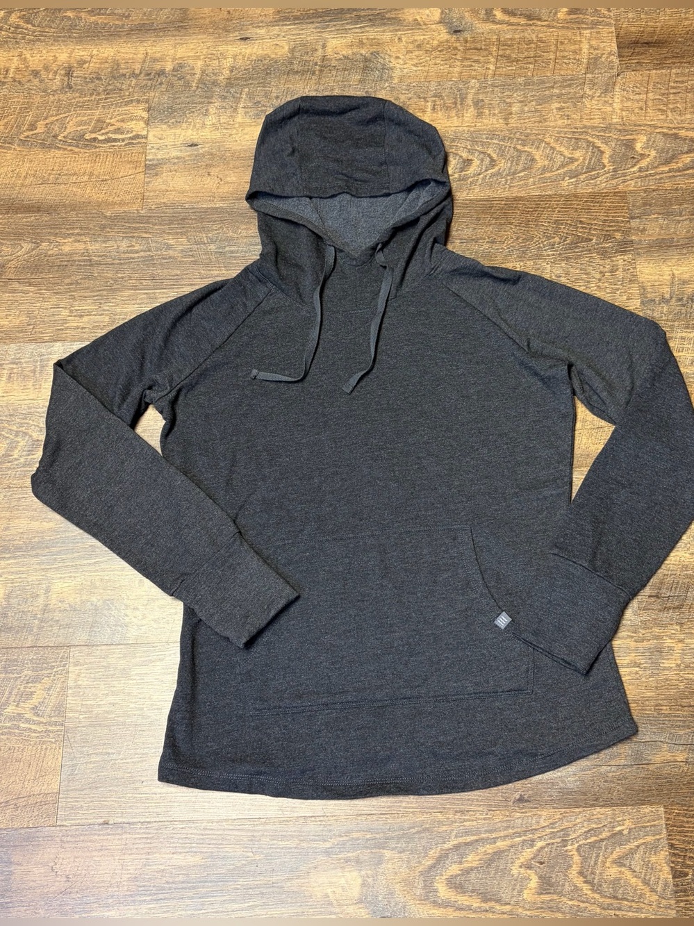 Free Fly Bamboo Fleece Pullover Hoodie Kangaroo Pocket Women's Small Charcoal